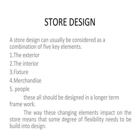 Store Design and Store Layout