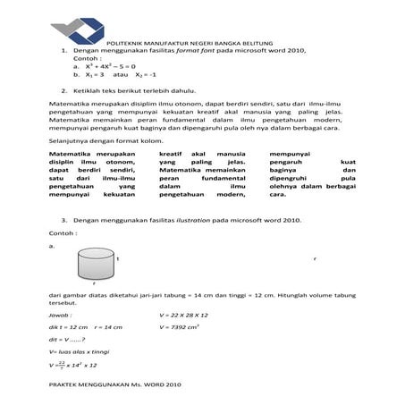 2.soal praktek ms. word