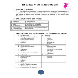 EL JUEGO EN EDUCACIÓN INFANTIL