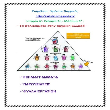 Ιστορία Δ΄.  2. 6. ΄΄Τα πολιτεύματα στην αρχαϊκή Ελλάδα΄΄ 