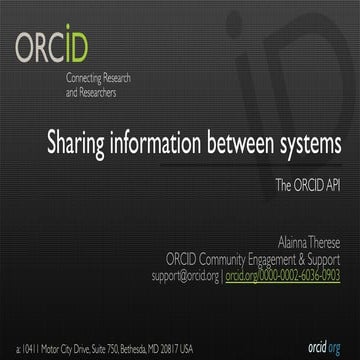 Sharing information between systems: The ORCID API (Alainna Wrigley)