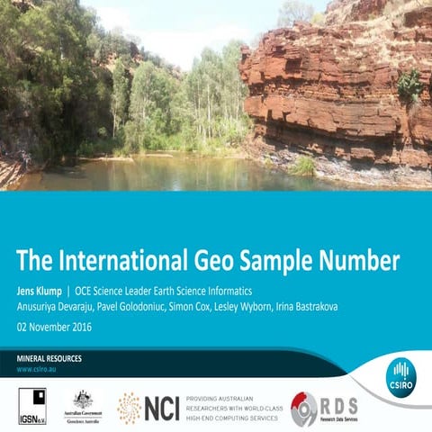 IGSN Overview - Dr Jens Klump