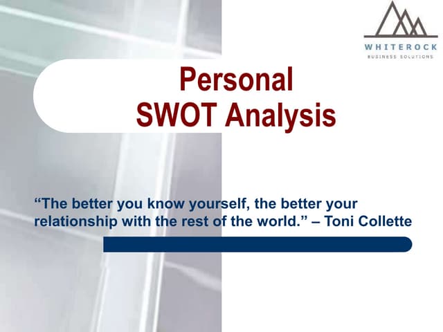 2. personal swot analysis