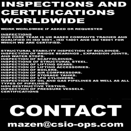 Inspections and certifications worldwide   E MAIL   marinegedrosia@gmail.com