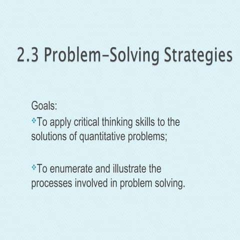 2.3   problem solving strategies