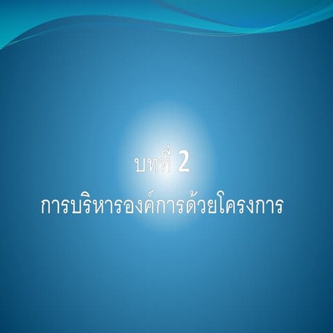 2การบริหารองค์การด้วยโครงการ