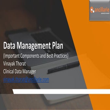 Data management plan (important components and best practices) final v 1.0