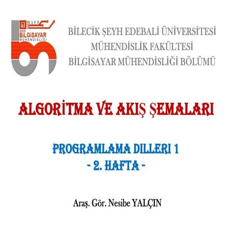 Algoritma ve akış şemaları