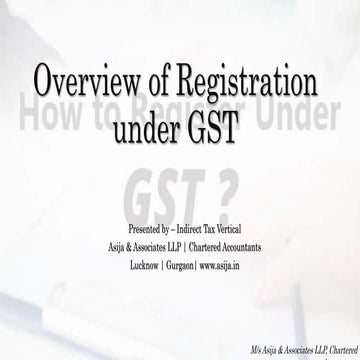 Overview of Registration on GST
