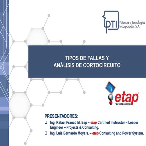 2. tipos de fallas y análisis de cortocircuito ETAP