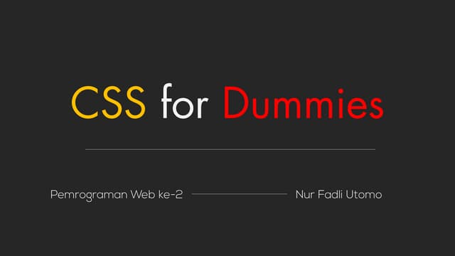 Pemrograman Web 2 - CSS