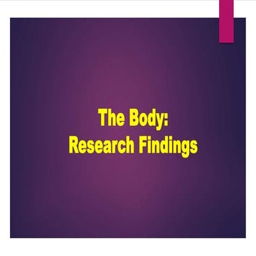 ENG103: The Body: Research Findings