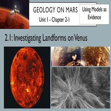 Investigating Landforms On Venus