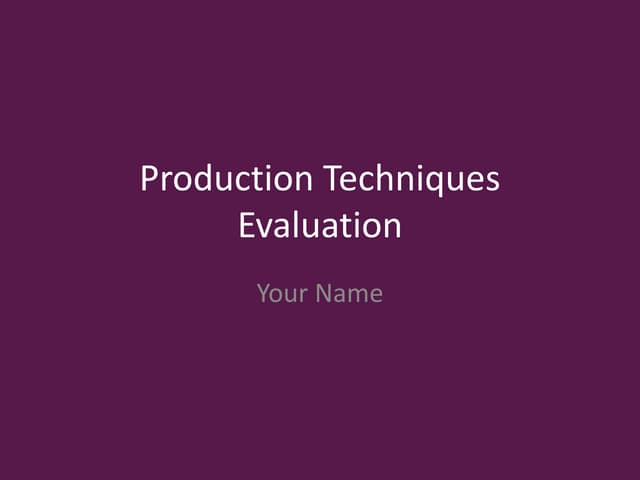 2. production techniques evaluation pro forma(1) alex hiscoe