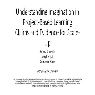 Understanding Imagination in Project-Based Learning Claims and Evidence for S...