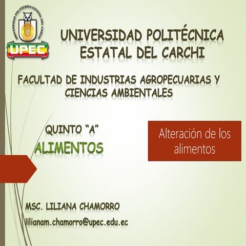 Principales Causas De Deterioro De Los Alimentos | PPT