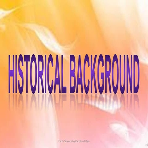Historical background of Earth Science
