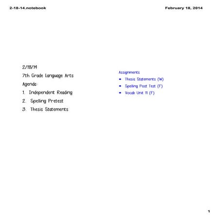 Thesis statement 7th grade | PDF