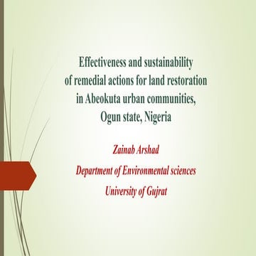 Effectiveness and sustainabilityof remedial actions for land restorationin ...