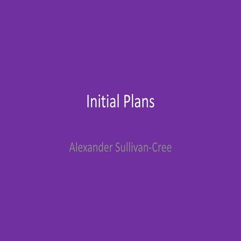 Initial Plans