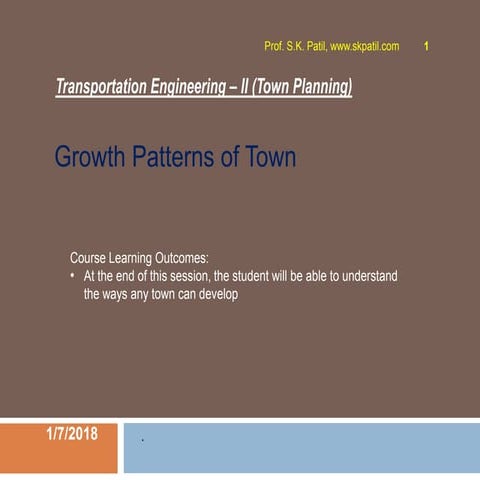 2.1 growth pattern of towns