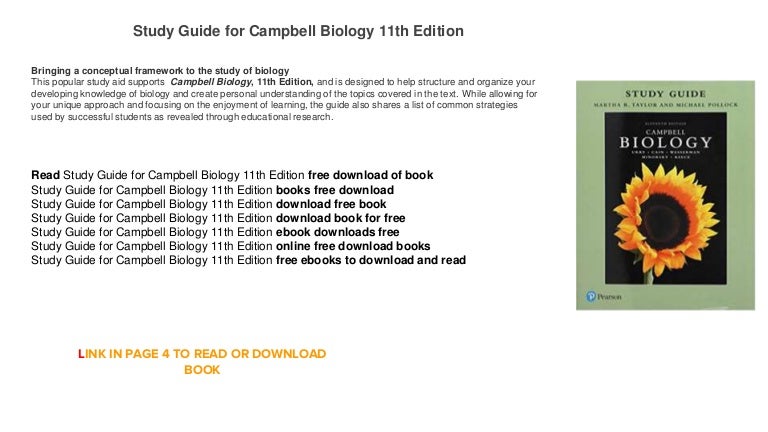 Study Guide for Campbell Biology 11th Edition where to