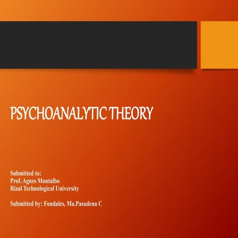 Psychoanalytic Theory | PPT
