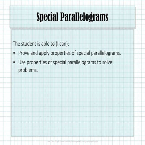 2.8.3 Special Parallelograms
