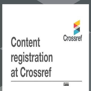 Getting started with registering content with Crossref
