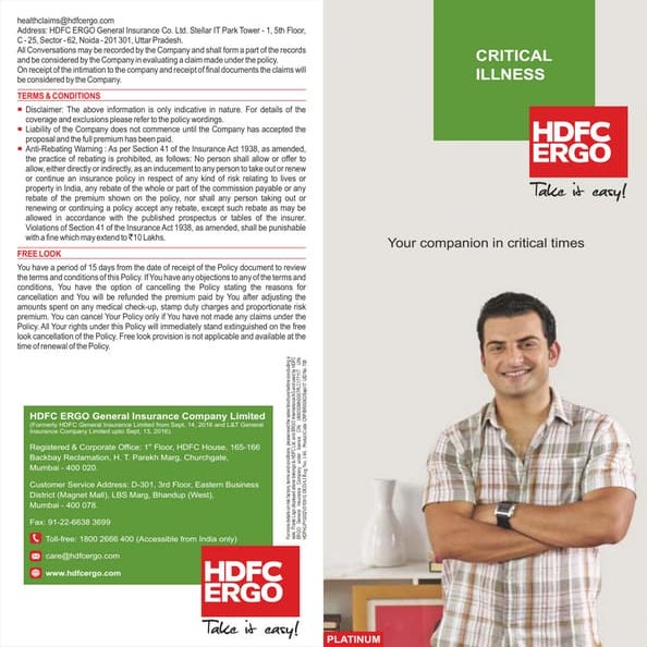 Health Insurance Brochures from HDFC ERGO General Insurance Company | PDF