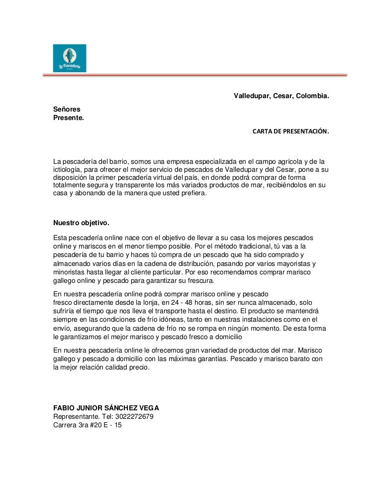 CARTA DE PRESENTACIÓN