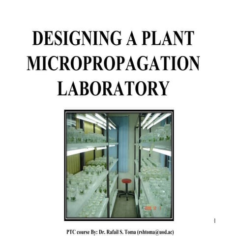 2. designing a plant micropropagation lab