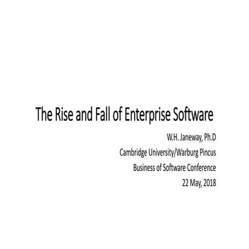 Bill Janeway (Partner & Senior Advisor, Warburg Pincus) - The Rise & Fall Of ...