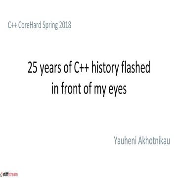 25 лет истории C++, пролетевшей на моих глазах | PPT