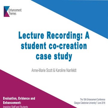 Lecture Recording: A student co-creation case study