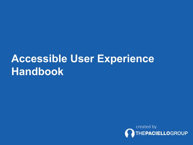 Accessible User Experience Handbook