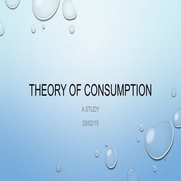 Theory of consumption
