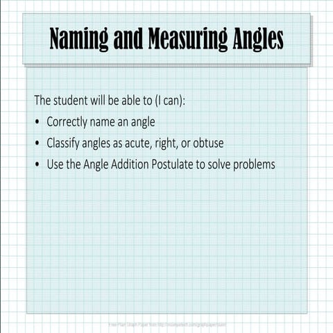 2.4 Naming and Measuring Angles