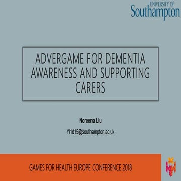 Games for dementia carer