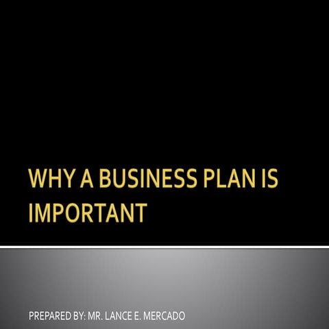 Why a Business Plan is Important? | PPTX
