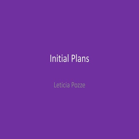 2. Initial Plans
