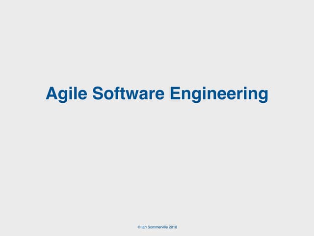 Engineering Software Products: 2. agile software engineering