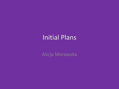 Initial Plans Video Game