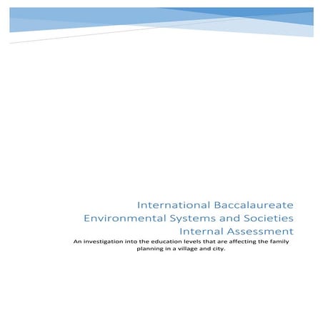 ESS INTERNAL ASSESSMENT 2019-SURVEY 2