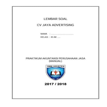 Pratikum Perusahaan Jasa   cv jaya advertising