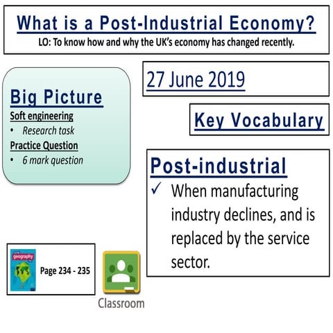 2. a post industrial economy