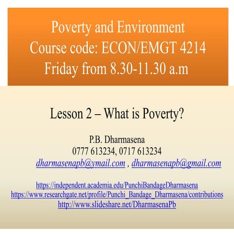 2. What is poverty?