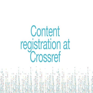 Content Registration at Crossref - LIVE Bangkok