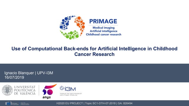 Using Computational Back-ends for Artificial Intelligence in Childhood Cancer Research