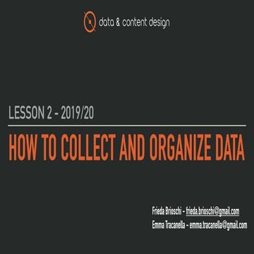 How to collect and organize data